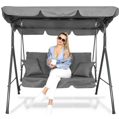 Záhradná hojdačka SPRINGOS GRACE 3-miestna, šedá