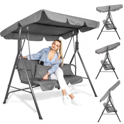 Záhradná hojdačka SPRINGOS GRACE 3-miestna, šedá