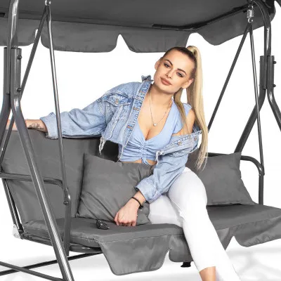 Záhradná hojdačka SPRINGOS GRACE 3-miestna, šedá