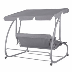 Záhradná hojdačka SPRINGOS VENEZIA 3-miestna, šedá