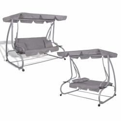 Záhradná hojdačka SPRINGOS VENEZIA 3-miestna, šedá