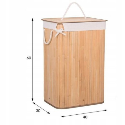 Kôš na bielizeň 72l SPRINGOS BAMBUS prírodný