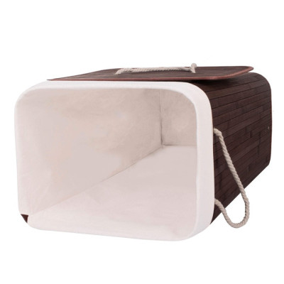 Kôš na bielizeň 72l SPRINGOS BAMBUS tmavo hnedý