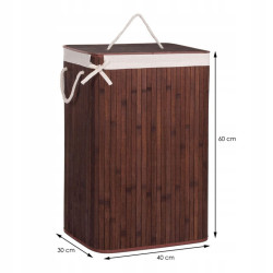 Kôš na bielizeň 72l SPRINGOS BAMBUS tmavo hnedý
