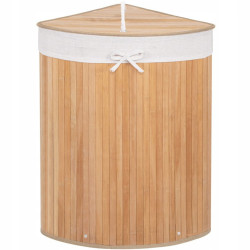 Kôš na bielizeň 73l rohový SPRINGOS BAMBUS prírodný