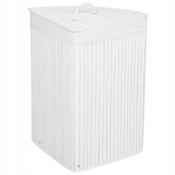 Kôš na bielizeň 73l rohový SPRINGOS BAMBUS biely
