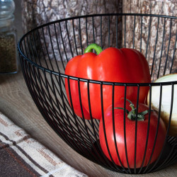 Drôtený košík na ovocie 25x15 cm čierny SPRINGOS