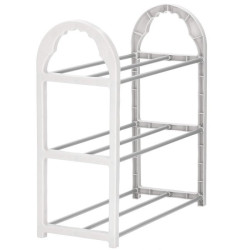 Botník 3 police SPRINGOS HA2010 strieborný