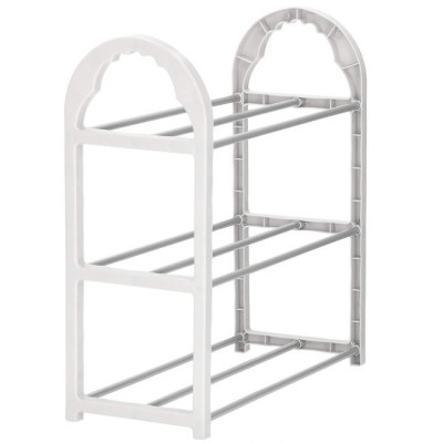 Botník 3 police SPRINGOS HA2010 strieborný