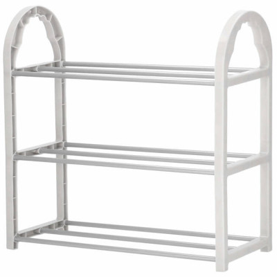 Botník 3 police SPRINGOS HA2010 strieborný