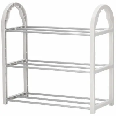 Botník 3 police SPRINGOS HA2010 strieborný