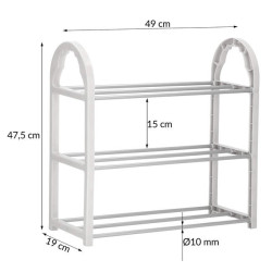 Botník 3 police SPRINGOS HA2010 strieborný