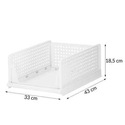 Multifunkčný stohovateľný organizér biely SPRINGOS HA2014