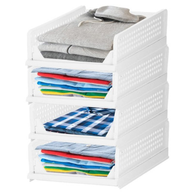 Multifunkčný stohovateľný organizér biely SPRINGOS HA2016