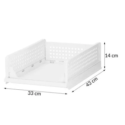 Multifunkčný stohovateľný organizér biely SPRINGOS HA2016