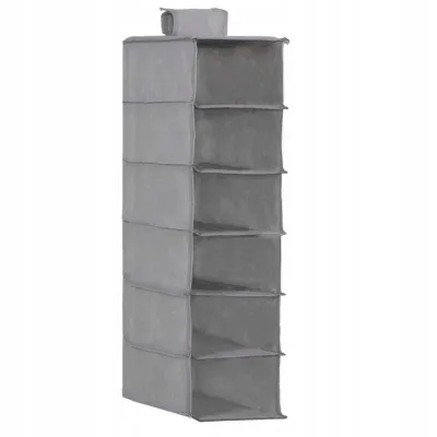 Závěsný organizér 6 polic, šedý SPRINGOS HA3033