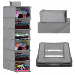 Závěsný organizér 6 polic, šedý SPRINGOS HA3033