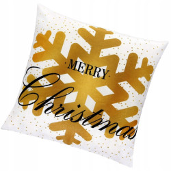 Obliečka na vankúš 40x40 cm Merry Christmas bielo-zlatý