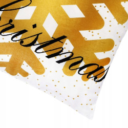 Obliečka na vankúš 40x40 cm Merry Christmas bielo-zlatý