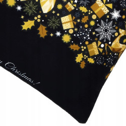 Obliečka na vankúš 40x40 cm Merry Christmas, čierno-zlatá