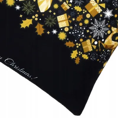 Obliečka na vankúš 40x40 cm Merry Christmas, čierno-zlatá