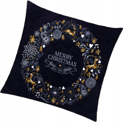 Obliečka na vankúš 40x40 cm Merry Christmas, čierno-biela