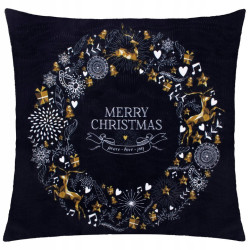Obliečka na vankúš 40x40 cm Merry Christmas, čierno-biela