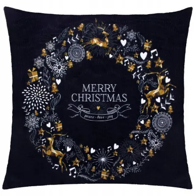 Obliečka na vankúš 40x40 cm Merry Christmas, čierno-biela