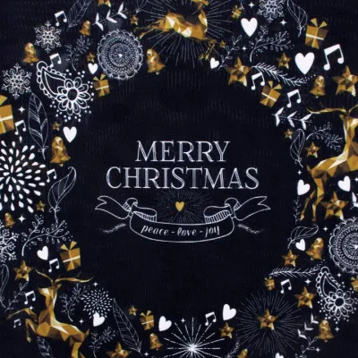 Obliečka na vankúš 40x40 cm Merry Christmas, čierno-biela