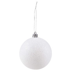 Vianočné banky biele mix - 6cm, sada 20ks