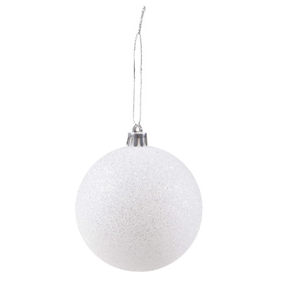 Vianočné banky biele mix - 6cm, sada 20ks