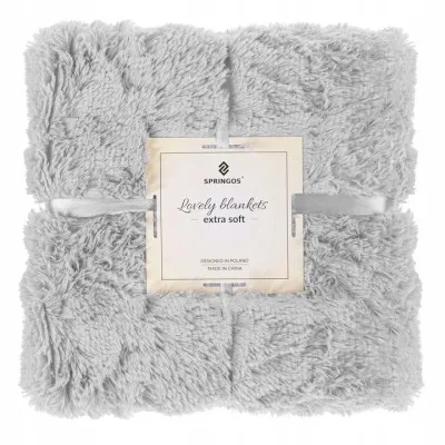 Deka 160x200 cm dvojvrstvová SPRINGOS LOTUS svetlo šedá