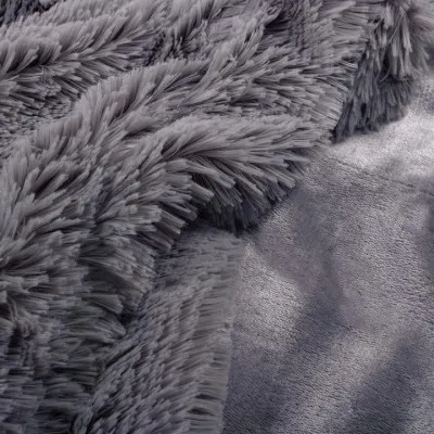 Deka 160x200 cm dvojvrstvová SPRINGOS LOTUS tmavo šedá