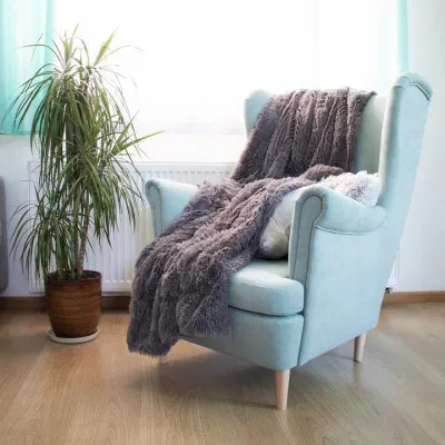 Deka 200x220 cm dvojvrstvová SPRINGOS LOTUS tmavo šedá