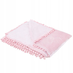 Deka 200x220 cm s brmbolcami SPRINGOS BOHO ružová