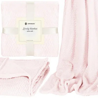 Deka 160x200 cm Springos Splendit svetlo ružová