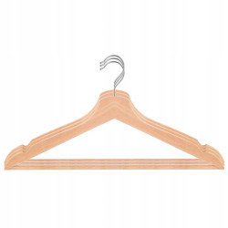 Ramienka na šaty 43cm drevené, prírodné, sada 3ks SPRINGOS URBAN