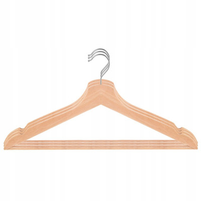 Ramienka na šaty 43cm drevené, prírodné, sada 3ks SPRINGOS URBAN