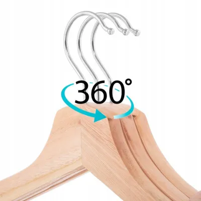 Ramienka na šaty 43cm drevené, prírodné, sada 3ks SPRINGOS URBAN