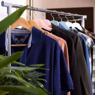 Ramienka na šaty 43cm drevené, prírodné, sada 3ks SPRINGOS URBAN