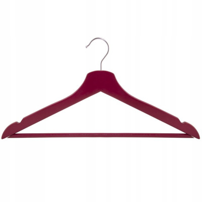 Ramienka na šaty 43cm drevené, vínové, sada 3ks SPRINGOS URBAN