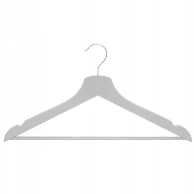 Ramienka na šaty 43cm drevené, šedé, súprava 3ks SPRINGOS URBAN