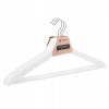 Ramienka na šaty 43cm drevené, biele, súprava 3ks SPRINGOS URBAN
