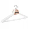 Ramienka na šaty 43cm drevené, biele, súprava 3ks SPRINGOS URBAN