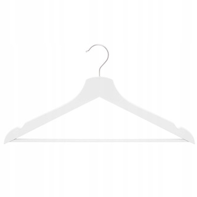 Ramienka na šaty 43cm drevené, biele, súprava 3ks SPRINGOS URBAN