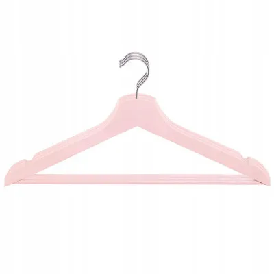 Ramienka na šaty 43cm drevené, ružové, súprava 3ks SPRINGOS URBAN