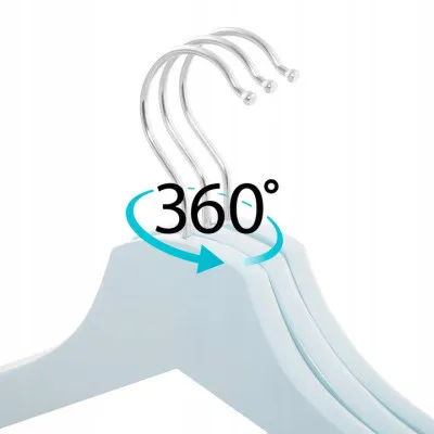 Ramienka na šaty 43cm drevené, šedomodré, súprava 3ks SPRINGOS URBAN