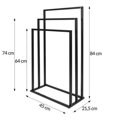 Držiak na uteráky SPRINGOS IDEA 3 čierny