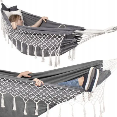 Hojdacia sieť 260x150 cm, šedá SPRINGOS ELBA