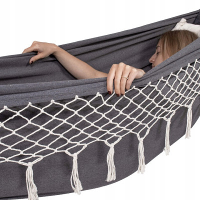 Hojdacia sieť 260x150 cm, šedá SPRINGOS ELBA